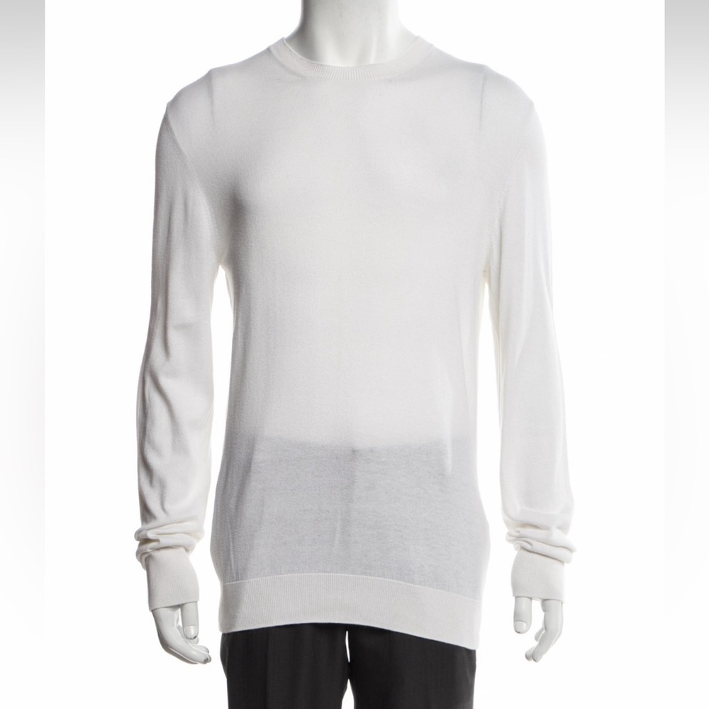 BATTISTONI Cotton Cashmere Knit light-weight crewneck sweater IT50 Ivory